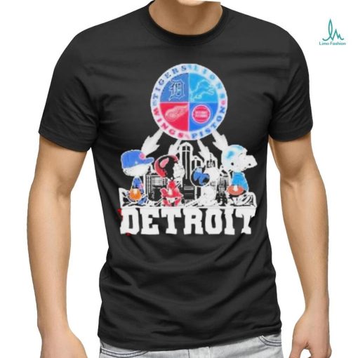 Peanut Character Detroit Sport Team Abbey Road Skyline 2023 shirt