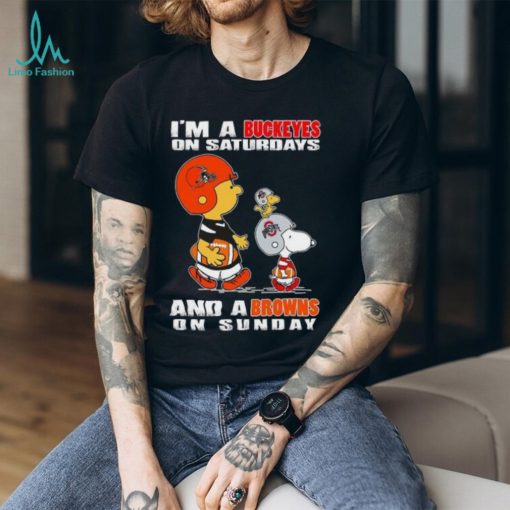 Peanuts Character I’m a Buckeyes in Saturdays and a Browns on Sunday Shirt