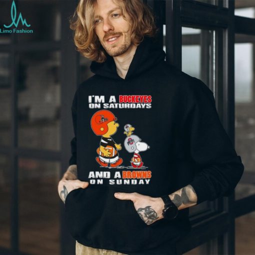 Peanuts Character I’m a Buckeyes in Saturdays and a Browns on Sunday Shirt
