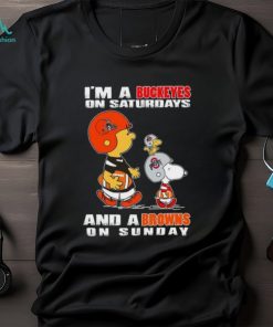 Peanuts Character I’m a Buckeyes in Saturdays and a Browns on Sunday Shirt