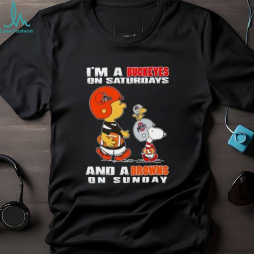 Peanuts Character I’m a Buckeyes in Saturdays and a Browns on Sunday Shirt
