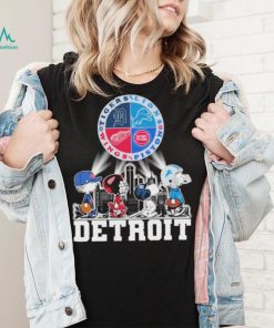 Peanuts Characters Detroit Sports Teams City Walking Shirt