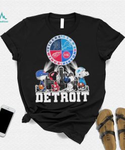 Peanuts Characters Detroit Sports Teams City Walking Shirt