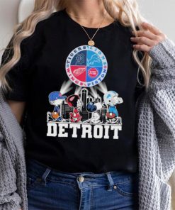 Peanuts Characters Detroit Sports Teams City Walking Shirt
