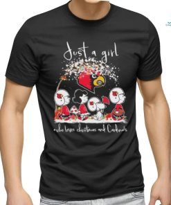 Peanuts Characters Just A Girl Who Loves Christmas And Louisville Cardinals Shirt