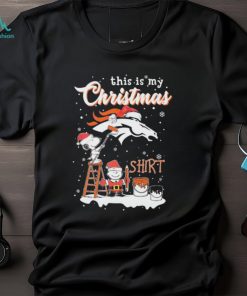 Peanuts Snoopy And Charlie Brown Wall Paint Denver Broncos This Is My Christmas Shirt