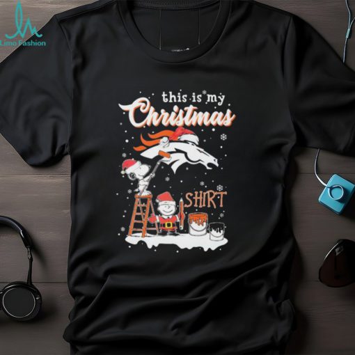 Peanuts Snoopy And Charlie Brown Wall Paint Denver Broncos This Is My Christmas Shirt