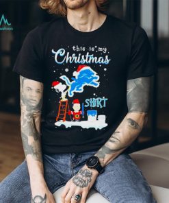 Peanuts Snoopy And Charlie Brown Wall Paint Detroit Lions This Is My Christmas Shirt