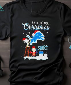 Peanuts Snoopy And Charlie Brown Wall Paint Detroit Lions This Is My Christmas Shirt