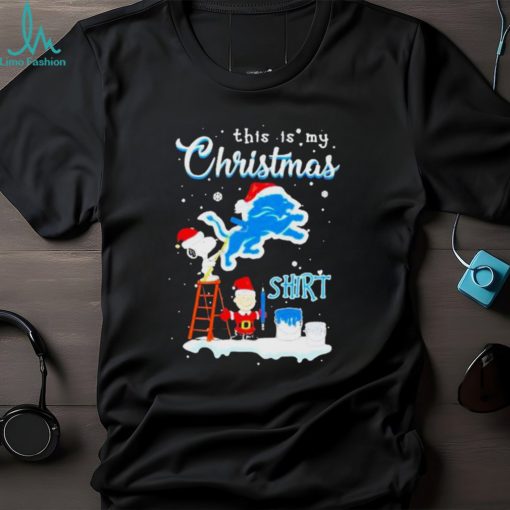 Peanuts Snoopy And Charlie Brown Wall Paint Detroit Lions This Is My Christmas Shirt