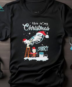 Peanuts Snoopy And Charlie Brown Wall Paint Philadelphia Eagles This Is My Christmas Shirt