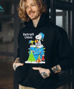 Peanuts Snoopy And Woodstock Detroit Lions Merry Christmas Shirt
