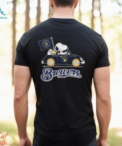 Peanuts Snoopy And Woodstock Milwaukee Brewers On Car Shirt, hoodie, sweater, long sleeve and tank top Peanuts Snoopy And Woodstock Milwaukee Brewers On Car Shirt