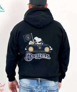 Peanuts Snoopy And Woodstock Milwaukee Brewers On Car Shirt, hoodie, sweater, long sleeve and tank top Peanuts Snoopy And Woodstock Milwaukee Brewers On Car Shirt
