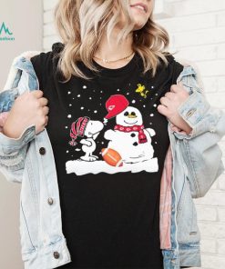 Peanuts Snoopy And Woodstock Snowman Kansas City Chiefs Christmas Shirt