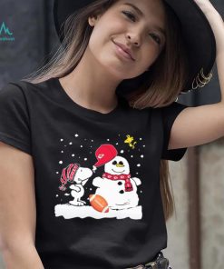 Peanuts Snoopy And Woodstock Snowman Kansas City Chiefs Christmas Shirt