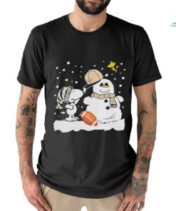 Peanuts Snoopy And Woodstock Snowman New Orleans Saints Christmas Shirt