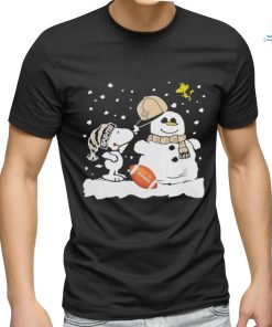 Peanuts Snoopy And Woodstock Snowman New Orleans Saints Christmas Shirt