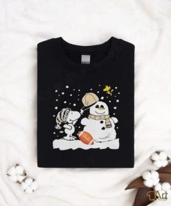 Peanuts Snoopy And Woodstock Snowman New Orleans Saints Christmas Shirt