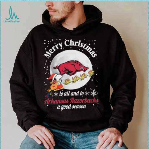 Peanuts Snoopy Merry Christmas To All And To All A Arkansas Razorbacks A Good Season Shirt