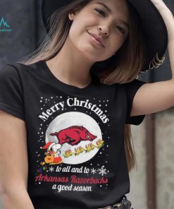Peanuts Snoopy Merry Christmas To All And To All A Arkansas Razorbacks A Good Season Shirt