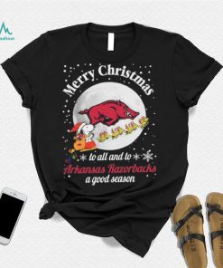 Peanuts Snoopy Merry Christmas To All And To All A Arkansas Razorbacks A Good Season Shirt