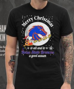 Peanuts Snoopy Merry Christmas To All And To All A Boise State Broncos A Good Season Shirt