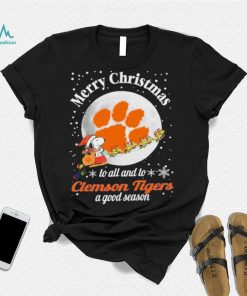 Peanuts Snoopy Merry Christmas To All And To All A Clemson Tigers A Good Season Shirt