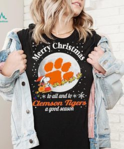 Peanuts Snoopy Merry Christmas To All And To All A Clemson Tigers A Good Season Shirt