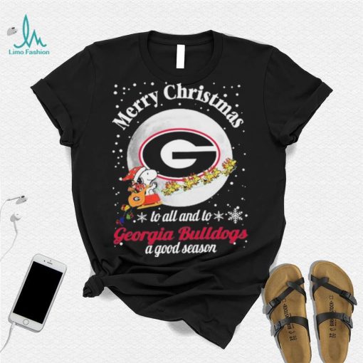 Peanuts Snoopy Merry Christmas To All And To All A Georgia Bulldogs A Good Season Shirt