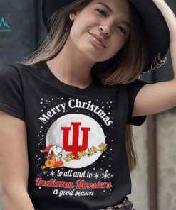Peanuts Snoopy Merry Christmas To All And To All A Indiana Hoosiers A Good Season Shirt