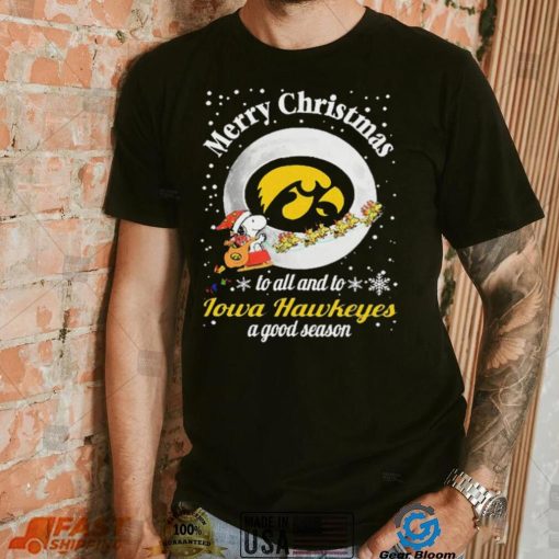 Peanuts Snoopy Merry Christmas To All And To All A Iowa Hawkeyes A Good Season Shirt