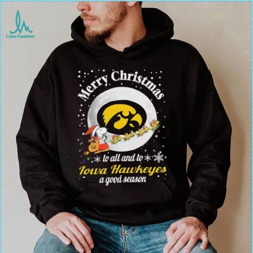 Peanuts Snoopy Merry Christmas To All And To All A Iowa Hawkeyes A Good Season Shirt