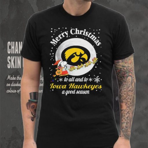 Peanuts Snoopy Merry Christmas To All And To All A Iowa Hawkeyes A Good Season Shirt