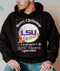 Peanuts Snoopy Merry Christmas To All And To All A LSU Tigers A Good Season Shirt, hoodie, sweater, long sleeve and tank top Peanuts Snoopy Merry Christmas To All And To All A LSU Tigers A Good Season Shirt