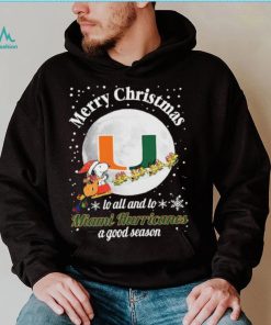 Peanuts Snoopy Merry Christmas To All And To All A Miami Hurricanes A Good Season Shirt