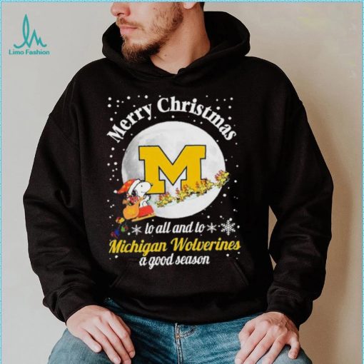 Peanuts Snoopy Merry Christmas To All And To All A Michigan Wolverines A Good Season Shirt