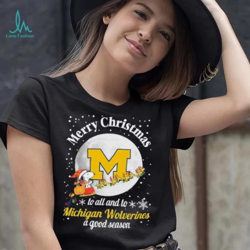 Peanuts Snoopy Merry Christmas To All And To All A Michigan Wolverines A Good Season Shirt