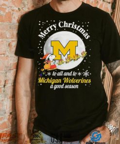 Peanuts Snoopy Merry Christmas To All And To All A Michigan Wolverines A Good Season Shirt