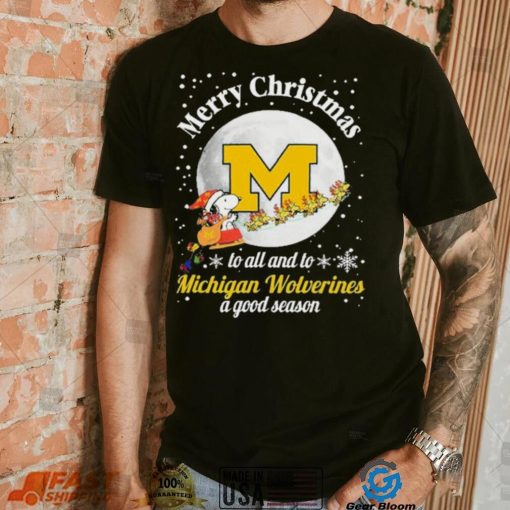 Peanuts Snoopy Merry Christmas To All And To All A Michigan Wolverines A Good Season Shirt