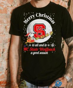 Peanuts Snoopy Merry Christmas To All And To All A NC State Wolfpack A Good Season Shirt