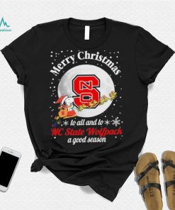 Peanuts Snoopy Merry Christmas To All And To All A NC State Wolfpack A Good Season Shirt