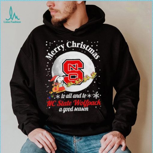 Peanuts Snoopy Merry Christmas To All And To All A NC State Wolfpack A Good Season Shirt