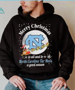 Peanuts Snoopy Merry Christmas To All And To All A North Carolina Tar Heels A Good Season Shirt