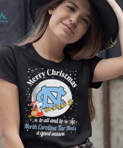 Peanuts Snoopy Merry Christmas To All And To All A North Carolina Tar Heels A Good Season Shirt