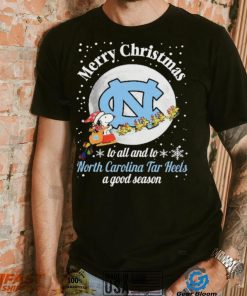 Peanuts Snoopy Merry Christmas To All And To All A North Carolina Tar Heels A Good Season Shirt