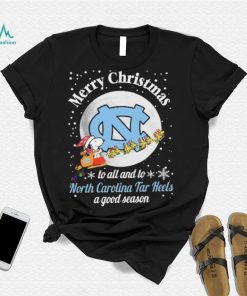 Peanuts Snoopy Merry Christmas To All And To All A North Carolina Tar Heels A Good Season Shirt