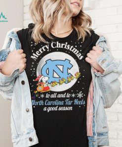 Peanuts Snoopy Merry Christmas To All And To All A North Carolina Tar Heels A Good Season Shirt