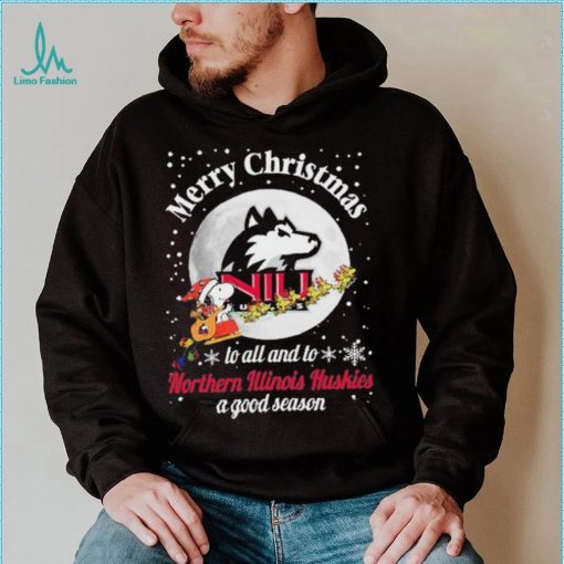 Peanuts Snoopy Merry Christmas To All And To All A Northern Illinois Huskies A Good Season Shirt