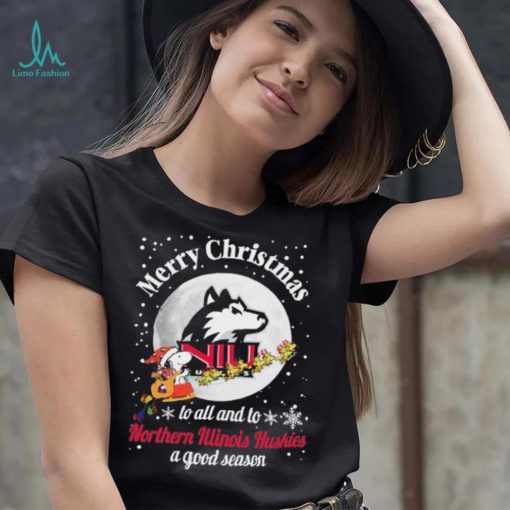 Peanuts Snoopy Merry Christmas To All And To All A Northern Illinois Huskies A Good Season Shirt